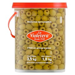 AZEITONA VERDE LA VIOLETERA SEM CAROÇO BALDE 1,8KG