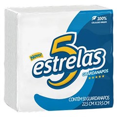 GUARDANAPO 5 ESTRELAS 22,5X19,5CM 50UN