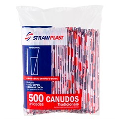 CANUDO DESCARTÁVEL STRAWPLAST SUCO E REFRIGERANTE SACHÊ 500UN