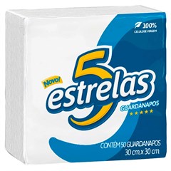 GUARDANAPO 5 ESTRELAS 30X30CM 50UN