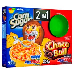 CEREAL MATINAL ALCAFOODS CORN SUGAR 300G + CHOCOBOLL 200G