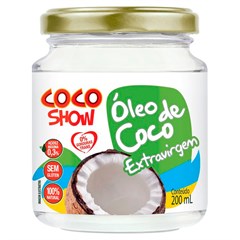 ÓLEO DE COCO COCO SHOW EXTRA VIRGEM VIDRO 200ML