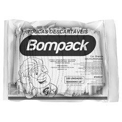 TOUCA DESCARTÁVEL BOMPACK SANFONADA BRANCA 100UN