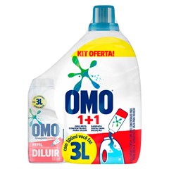 LAVA ROUPAS CONCENTRADO OMO LAVAGEM PERFEITA 500ML + GARRAFA PARA DILUIR 3L