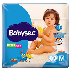 FRALDA INFANTIL BABYSEC ULTRA JUMBINHO TAMANHO M 18UN