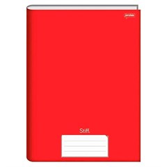 CADERNO BROCHURA JANDAIA STIFF CAPA DURA COSTURADO VERMELHO 48 FOLHAS