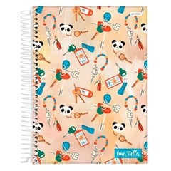 CADERNO ESPIRAL JANDAIA STELLA CAPA DURA 10 MATÉRIAS 160 FOLHAS
