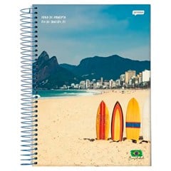 CADERNO ESPIRAL JANDAIA BRASILIDADE CAPA DURA 10 MATÉRIAS 200 FOLHAS