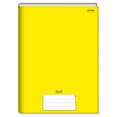 CADERNO BROCHURA JANDAIA 1/4 STIFF CAPA DURA COSTURADO AMARELO 48 FOLHAS
