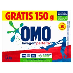 SABÃO EM PÓ OMO LAVAGEM PERFEITA CAIXA LV1,6KG PG1,45KG