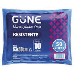 SACO DE LIXO GUNE AZUL 50L 10UN