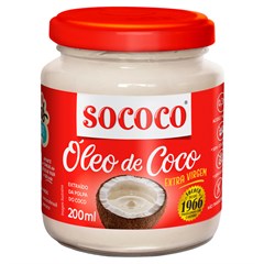ÓLEO DE COCO SOCOCO EXTRA VIRGEM VIDRO 200ML