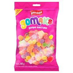 BALA DE GOMA AMENDUPA GOMAKS FRUTAS SORTIDAS 60G