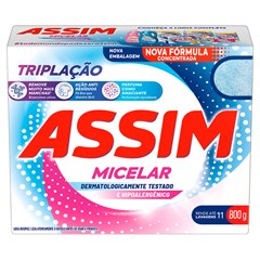 SABÃO EM PÓ ASSIM TRIPLAÇÃO MICELAR CAIXA 800G