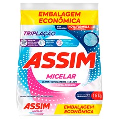 SABÃO EM PÓ ASSIM TRIPLAÇÃO MICELAR SACHÊ 1,6KG