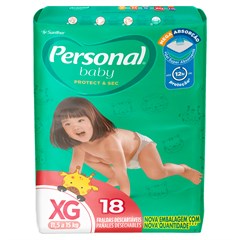 FRALDA INFANTIL PERSONAL BABY PROTECT & SEC JUMBO TAMANHO XG 18UN