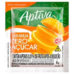 REFRESCO EM PÓ APTI ZERO AÇÚCAR LARANJA 8G