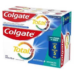 CREME DENTAL COLGATE TOTAL 12 WHITENING + ADVANCED FRESH 90G LV6 PG5UN
