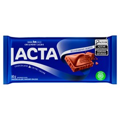 CHOCOLATE EM BARRA LACTA AO LEITE 80G
