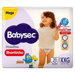 FRALDA INFANTIL BABYSEC SHORTINHO MEGA TAMANHO XXG 20UN