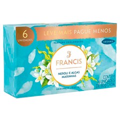SABONETE EM BARRA FRANCIS VEGETAL NEROLI E ALGAS MARINHAS 90G 6UN