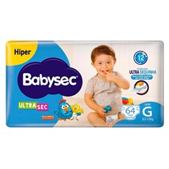 FRALDA INFANTIL BABYSEC ULTRA HIPER TAMANHO G 64UN