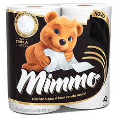 PAPEL HIGIÊNICO MIMMO FOLHA TRIPLA NEUTRO 20M 4 ROLOS