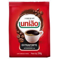 CAFÉ TORRADO E MOÍDO UNIÃO EXTRA FORTE PACOTE 250G