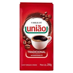 CAFÉ TORRADO E MOÍDO UNIÃO TRADICIONAL PACOTE 250G
