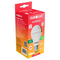 LÂMPADA LED OUROLUX BRANCA 12W 6500K BIVOLT