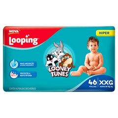 FRALDA INFANTIL LOOPING LOONEY TUNES HIPER TAMANHO XXG 46UN