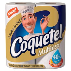 PAPEL TOALHA COQUETEL 2UN COM 60 FOLHAS CADA