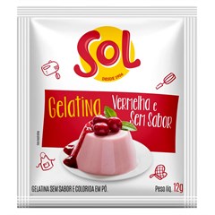 GELATINA SOL SEM SABOR VERMELHA 12G