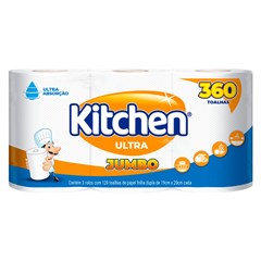 PAPEL TOALHA KITCHEN ULTRA JUMBO 3UN COM 120 FOLHAS CADA