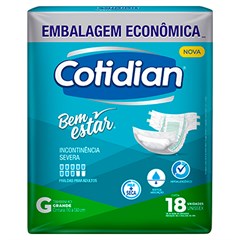 FRALDA GERIÁTRICA COTIDIAN BEM ESTAR TAMANHO G 18UN