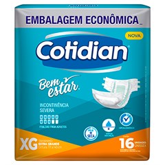 FRALDA GERIÁTRICA COTIDIAN BEM ESTAR TAMANHO XG 16UN