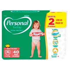 FRALDA INFANTIL PERSONAL BABY PANTS TOTAL PROTECT TAMANHO XG 38UN