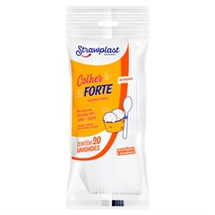 COLHER DESCARTÁVEL STRAWPLAST FORTE BRANCA 20UN
