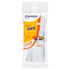 FACA DESCARTÁVEL STRAWPLAST FORTE BRANCA 20UN