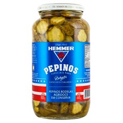 PEPINO HEMMER AGRIDOCE EM RODELAS VIDRO 440G