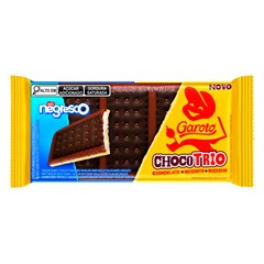 CHOCOLATE EM BARRA GAROTO CHOCOTRIO NEGRESCO 90G