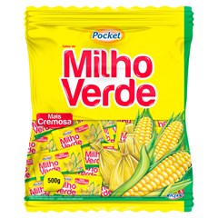 BALA MASTIGÁVEL POCKET MILHO VERDE 500G