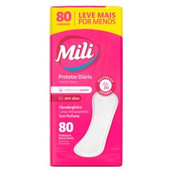 ABSORVENTE PROTETOR DIÁRIO MILI SUAVE SEM PERFUME 80UN
