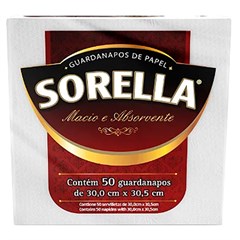 GUARDANAPO SORELLA 30X30,5CM 50UN