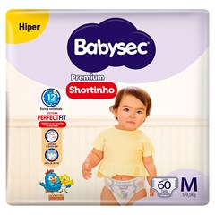 FRALDA INFANTIL BABYSEC SHORTINHO HIPER TAMANHO M 60UN