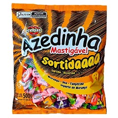 BALA MASTIGÁVEL ICEKISS AZEDINHA SABORES SORTIDOS 500G