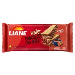BISCOITO WAFER LIANE CHOCOLATE COM AVELÃ 90G