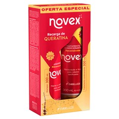 KIT NOVEX RECARGA DE QUERATINA SHAMPOO 300ML E CONDICIONADOR 300ML