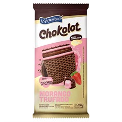 BISCOITO WAFER VITAMASSA CHOKOLOT MORANGO COM TRUFA 100G