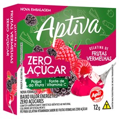 GELATINA APTIVA ZERO AÇÚCAR FRUTAS VERMELHAS 12G